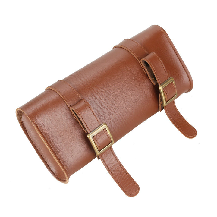 Vintage Leather Tool Roll Bike Handlebar Bag Kalsten