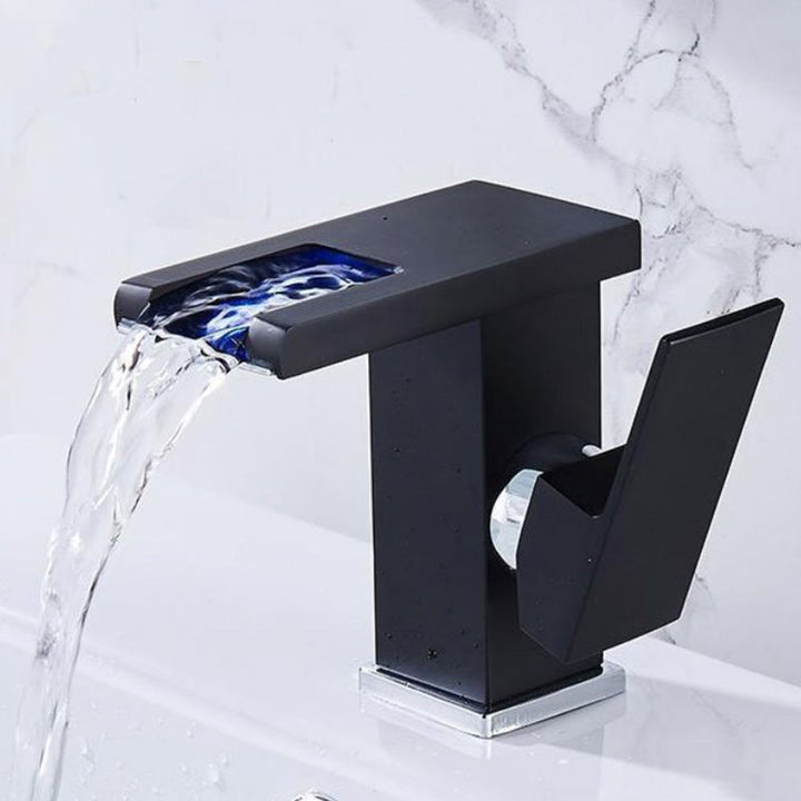 Modern Brass Faucet – LED Waterfall Mixer Valve