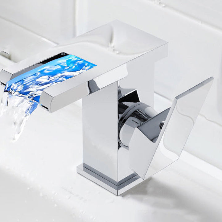 Modern Brass Faucet – LED Waterfall Mixer Valve