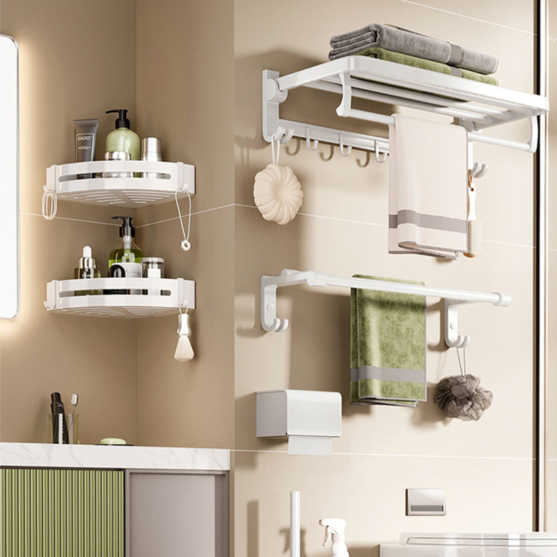 Kalsten | Modern Bathroom Hardware Set Towel Bar White Bath Shelf Bathroom Hardware Set