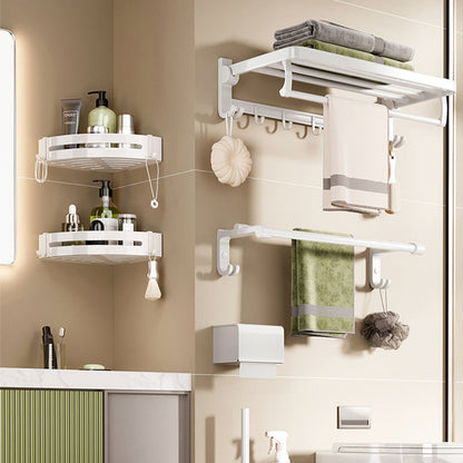 Kalsten | Modern Bathroom Hardware Set Towel Bar White Bath Shelf Bathroom Hardware Set