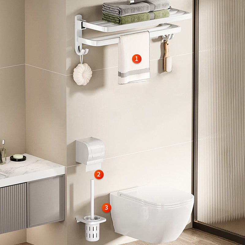 Kalsten | Modern Bathroom Hardware Set Towel Bar White Bath Shelf Bathroom Hardware Set