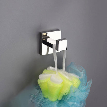 BowLift | Polished Chrome Modern Bathroom Accessory Set made of Stainless Steel Towel Holder/Soap Dish