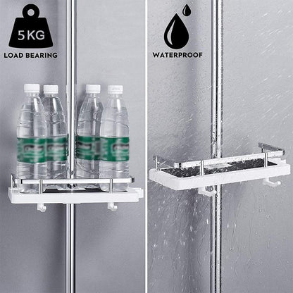 Bathroom Shelf Caddy for Shower Rail, No Drilling Pole Shower Storage Rack Holder | Bowlift