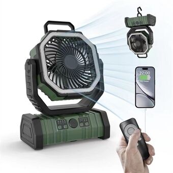 PowerBreeze Camping Fan with LED & Powerbank – 20000mAh, Rotatable & Rechargeable | Kalsten