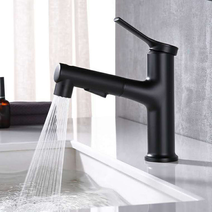 Kalsten | Contemporary Sink Faucet Plian Low Arc Center-Set Bathroom Faucet