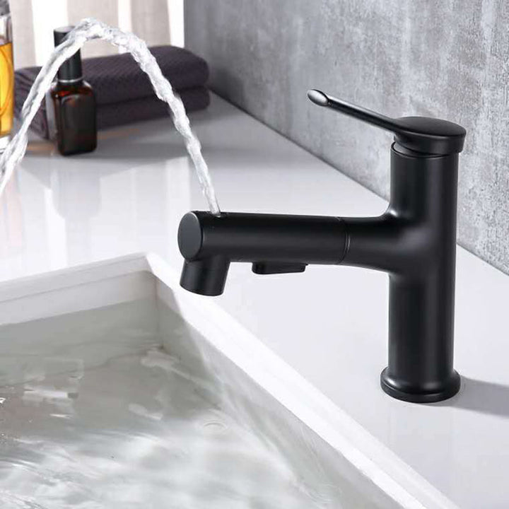 Kalsten | Contemporary Sink Faucet Plian Low Arc Center-Set Bathroom Faucet