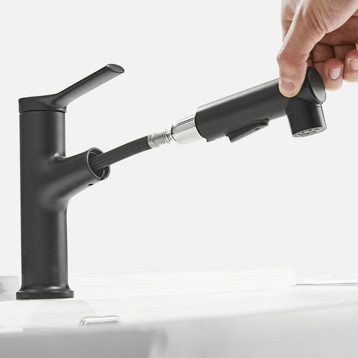 Kalsten | Contemporary Sink Faucet Plian Low Arc Center-Set Bathroom Faucet