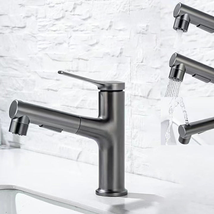 Kalsten | Contemporary Sink Faucet Plian Low Arc Center-Set Bathroom Faucet