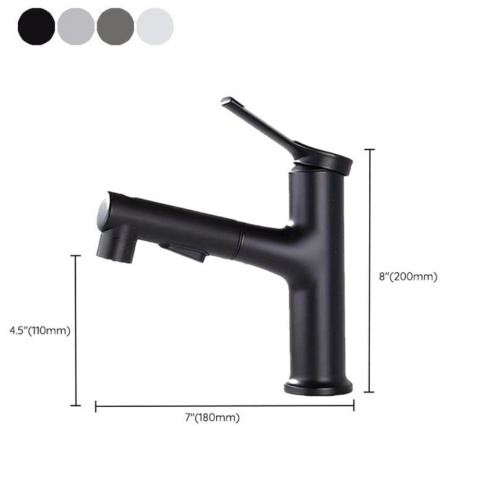 Kalsten | Contemporary Sink Faucet Plian Low Arc Center-Set Bathroom Faucet