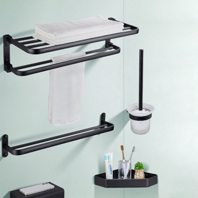 Kalsten | Modern Bathroom Accessory Set Matte Black/Grey Bathroom Shelf/Towel Holder & Paper Holder