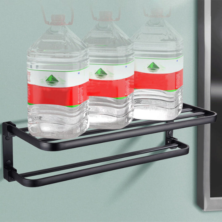 Kalsten | Modern Bathroom Accessory Set Matte Black/Grey Bathroom Shelf/Towel Holder & Paper Holder