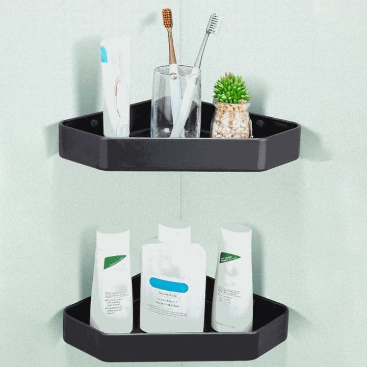 Kalsten | Modern Bathroom Accessory Set Matte Black/Grey Bathroom Shelf/Towel Holder & Paper Holder