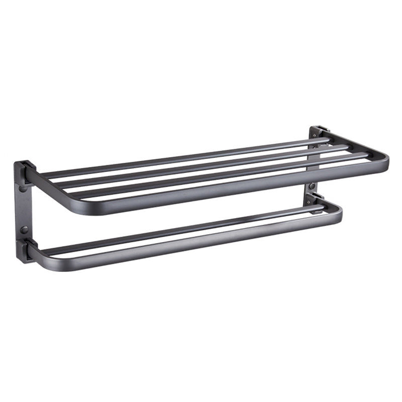 Kalsten | Modern Bathroom Accessory Set Matte Black/Grey Bathroom Shelf/Towel Holder & Paper Holder