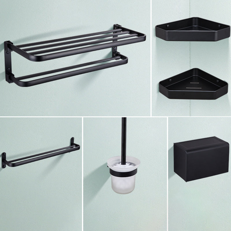 Kalsten | Modern Bathroom Accessory Set Matte Black/Grey Bathroom Shelf/Towel Holder & Paper Holder