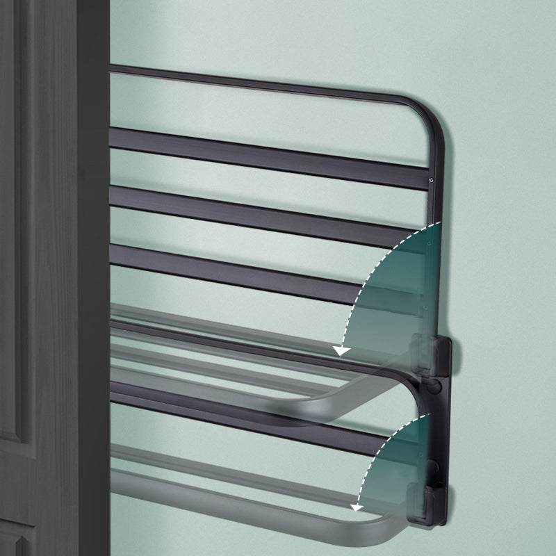 Kalsten | Modern Bathroom Accessory Set Matte Black/Grey Bathroom Shelf/Towel Holder & Paper Holder