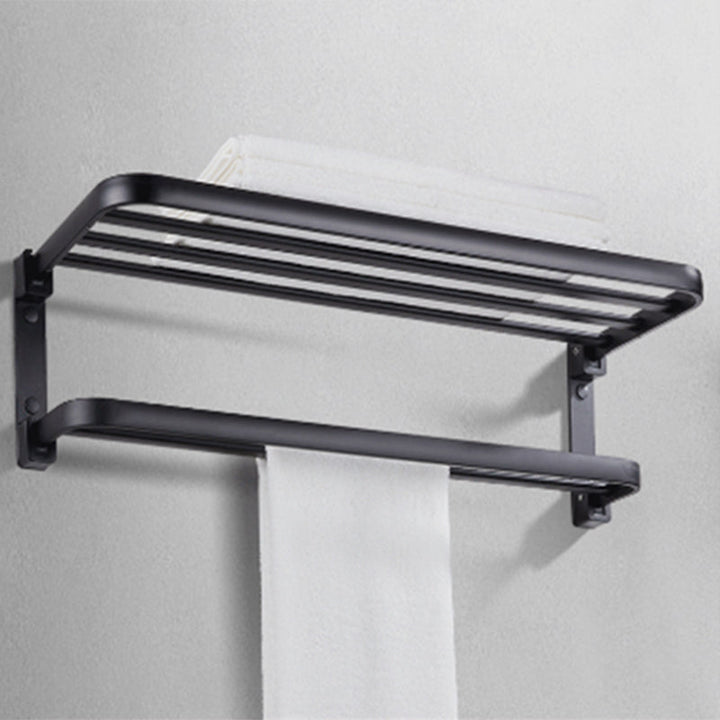Kalsten | Modern Bathroom Accessory Set Matte Black/Grey Bathroom Shelf/Towel Holder & Paper Holder