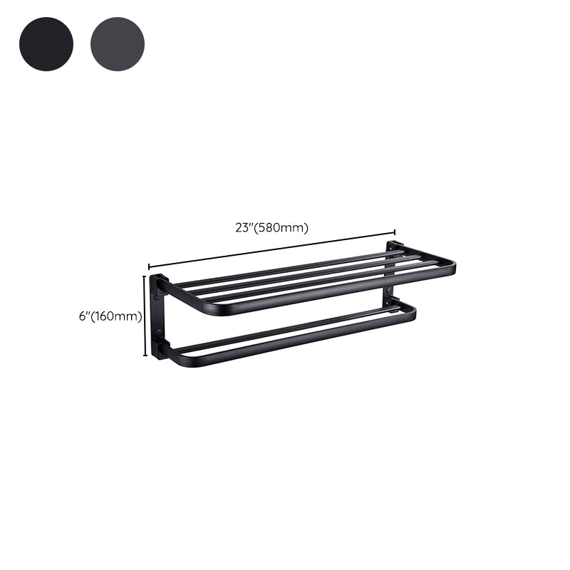 Kalsten | Modern Bathroom Accessory Set Matte Black/Grey Bathroom Shelf/Towel Holder & Paper Holder