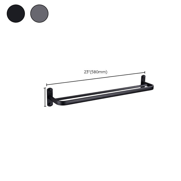 Kalsten | Modern Bathroom Accessory Set Matte Black/Grey Bathroom Shelf/Towel Holder & Paper Holder