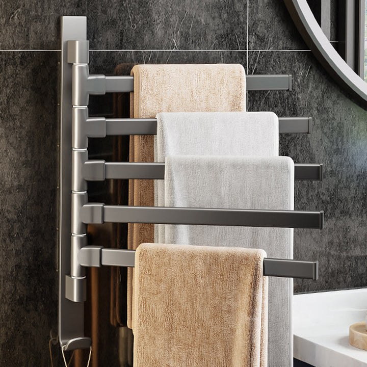 Kalsten | Contemporary Gray Bathroom Accessory Set Aluminium Towel Holder