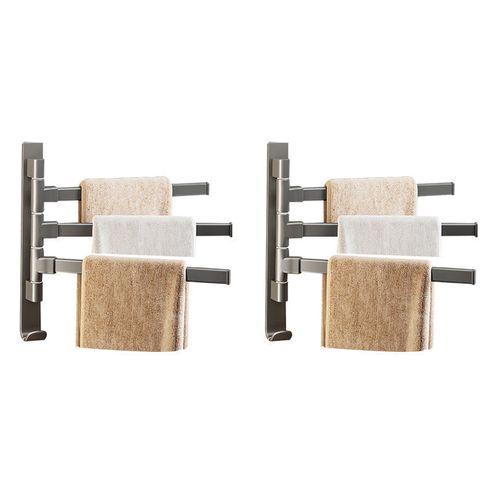 Kalsten | Contemporary Gray Bathroom Accessory Set Aluminium Towel Holder