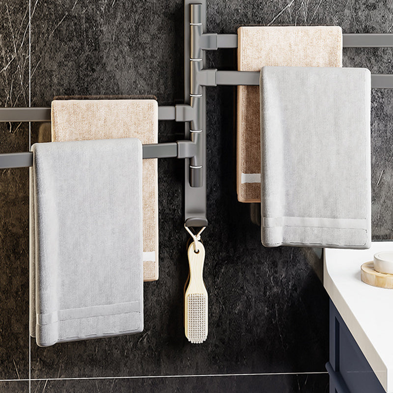 Kalsten | Contemporary Gray Bathroom Accessory Set Aluminium Towel Holder
