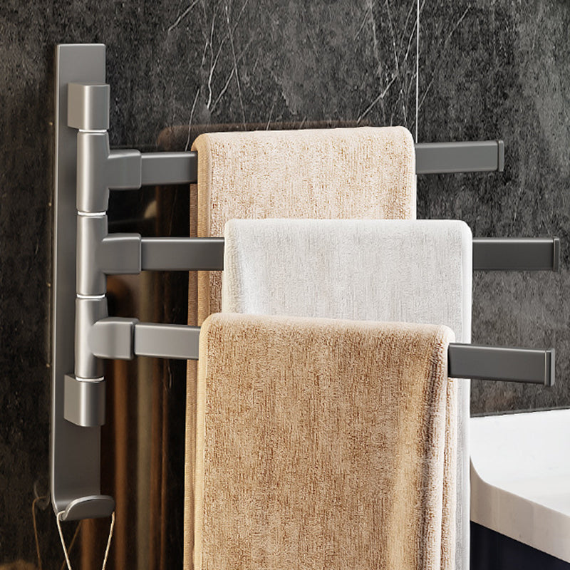 Kalsten | Contemporary Gray Bathroom Accessory Set Aluminium Towel Holder