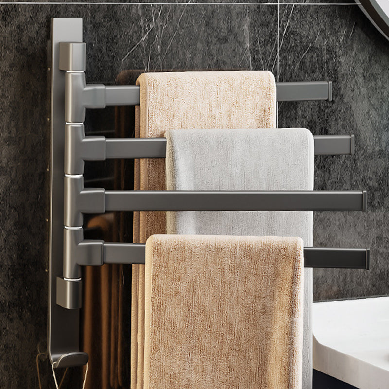Kalsten | Contemporary Gray Bathroom Accessory Set Aluminium Towel Holder