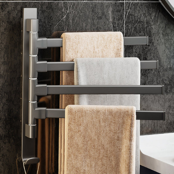 Kalsten | Contemporary Gray Bathroom Accessory Set Aluminium Towel Holder
