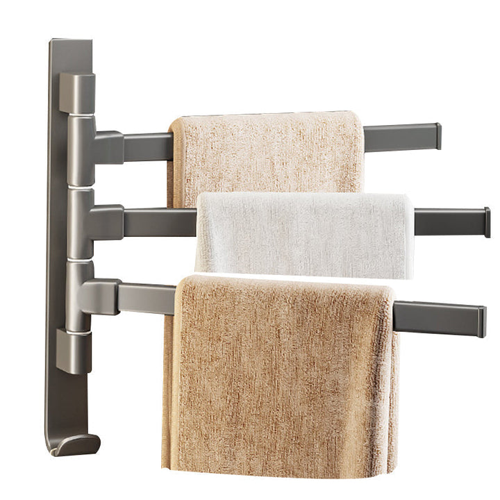 Kalsten | Contemporary Gray Bathroom Accessory Set Aluminium Towel Holder