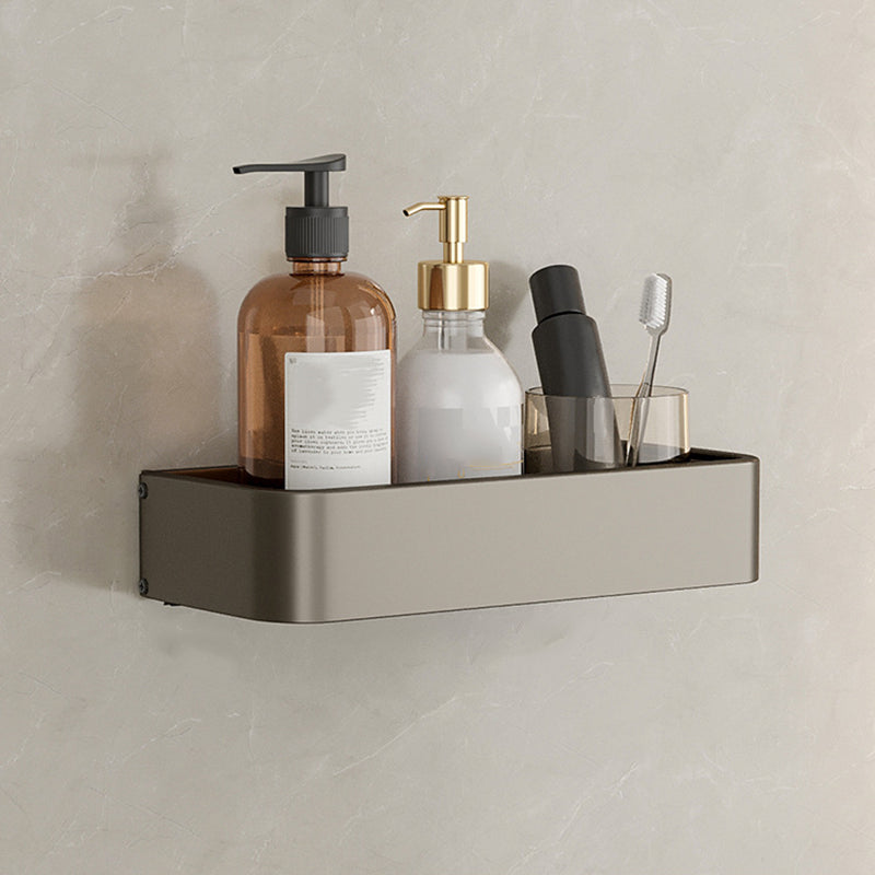 Kalsten | Contemporary Aluminum Bathroom Accessory Set Gray Bath Shelf