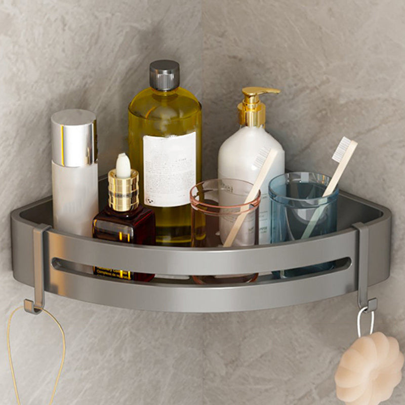 Kalsten | Contemporary Aluminum Bathroom Accessory Set Gray Bath Shelf