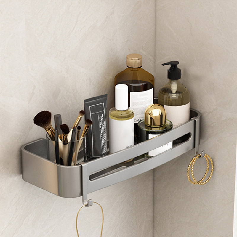 Kalsten | Contemporary Aluminum Bathroom Accessory Set Gray Bath Shelf
