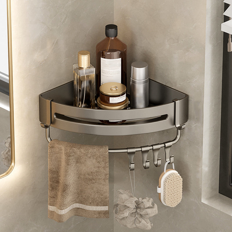 Kalsten | Contemporary Aluminum Bathroom Accessory Set Gray Bath Shelf