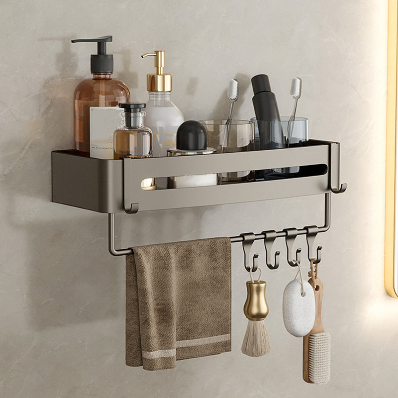 Kalsten | Contemporary Aluminum Bathroom Accessory Set Gray Bath Shelf