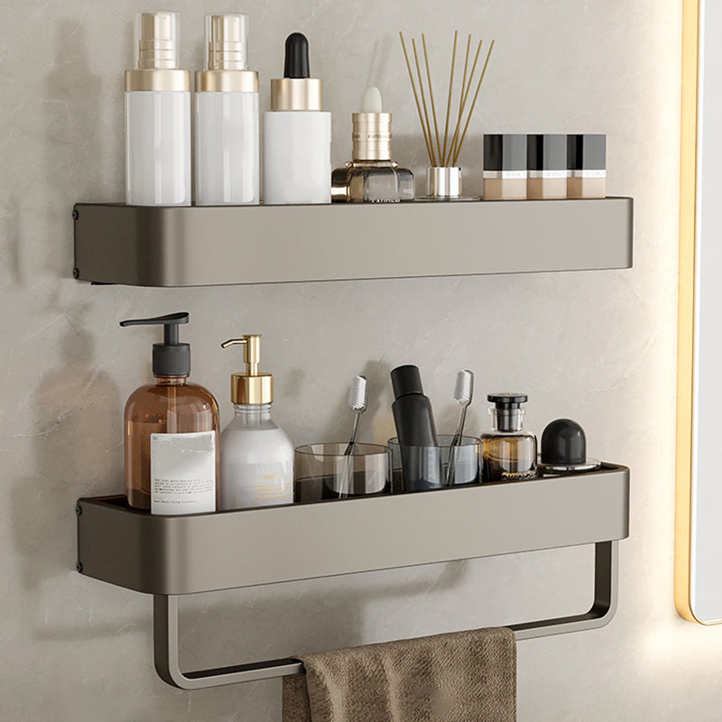 Kalsten | Contemporary Aluminum Bathroom Accessory Set Gray Bath Shelf