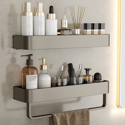 Skanto | Modern Aluminum Bathroom Accessory Set Gray Bathroom Shelf System
