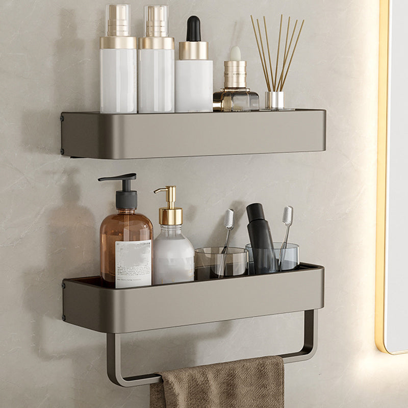 Kalsten | Contemporary Aluminum Bathroom Accessory Set Gray Bath Shelf