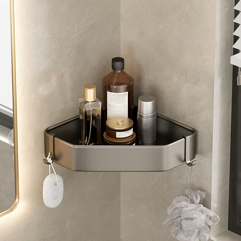 Kalsten | Contemporary Aluminum Bathroom Accessory Set Gray Bath Shelf