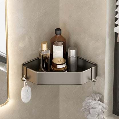 Skanto | Modern Aluminum Bathroom Accessory Set Gray Bathroom Shelf System
