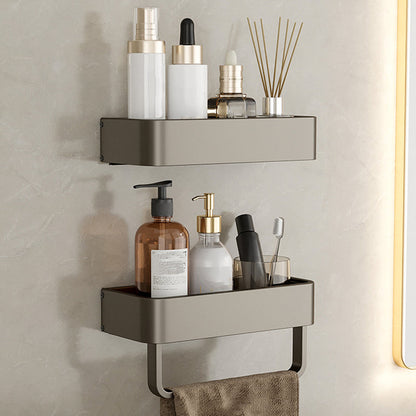 Skanto | Modern Aluminum Bathroom Accessory Set Gray Bathroom Shelf System