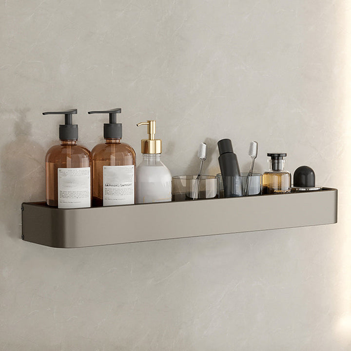 Kalsten | Contemporary Aluminum Bathroom Accessory Set Gray Bath Shelf