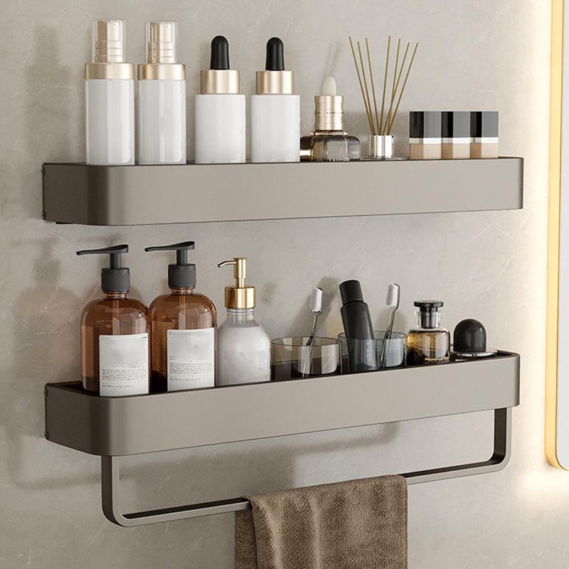 Kalsten | Contemporary Aluminum Bathroom Accessory Set Gray Bath Shelf