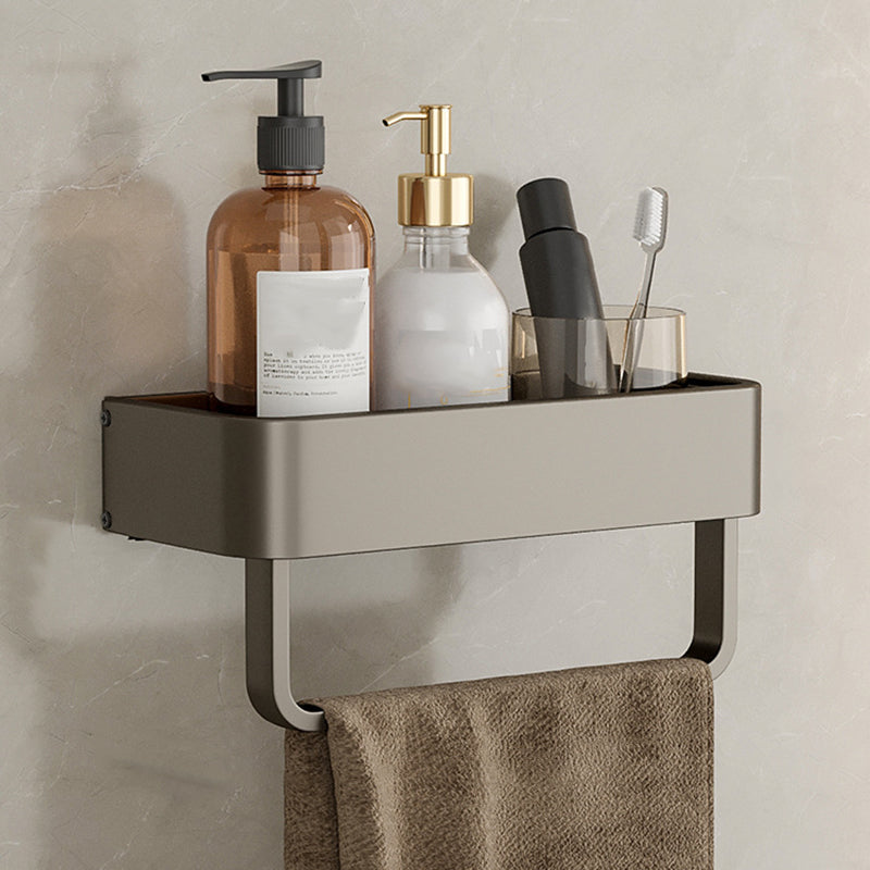Kalsten | Contemporary Aluminum Bathroom Accessory Set Gray Bath Shelf