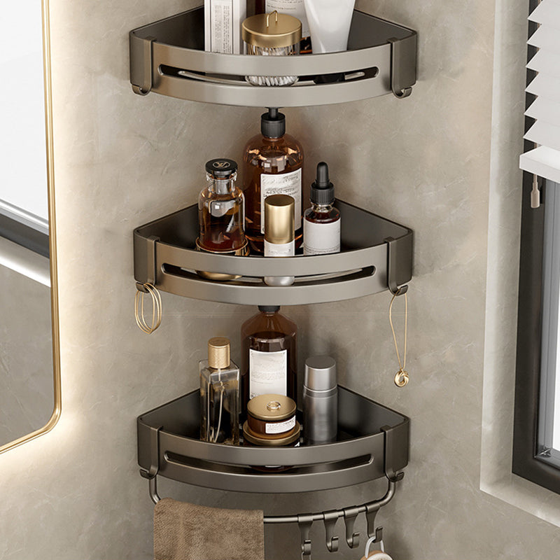 Skanto | Modern Aluminum Bathroom Accessory Set Gray Bathroom Shelf System