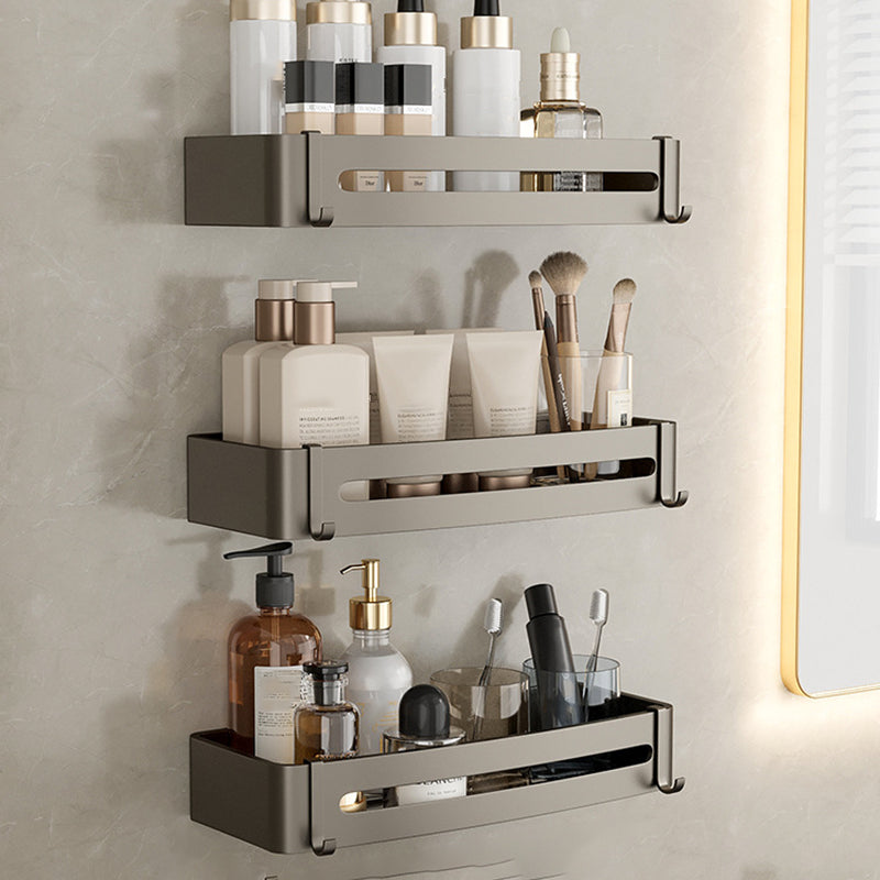 Kalsten | Contemporary Aluminum Bathroom Accessory Set Gray Bath Shelf