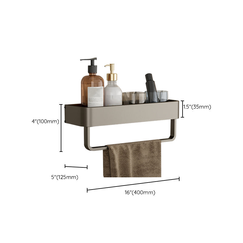 Kalsten | Contemporary Aluminum Bathroom Accessory Set Gray Bath Shelf