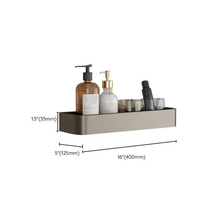 Kalsten | Contemporary Aluminum Bathroom Accessory Set Gray Bath Shelf