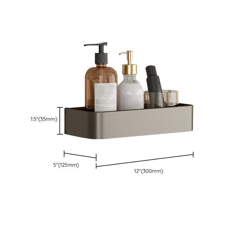 Kalsten | Contemporary Aluminum Bathroom Accessory Set Gray Bath Shelf