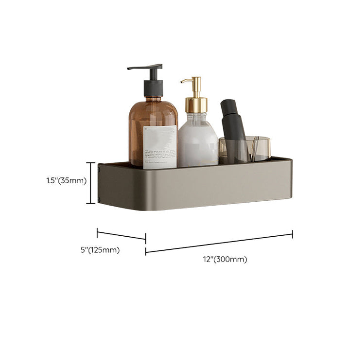 Kalsten | Contemporary Aluminum Bathroom Accessory Set Gray Bath Shelf